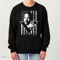Martin Luther King Jr Distressed USA Flag Women's Sweatshirt thumb 0