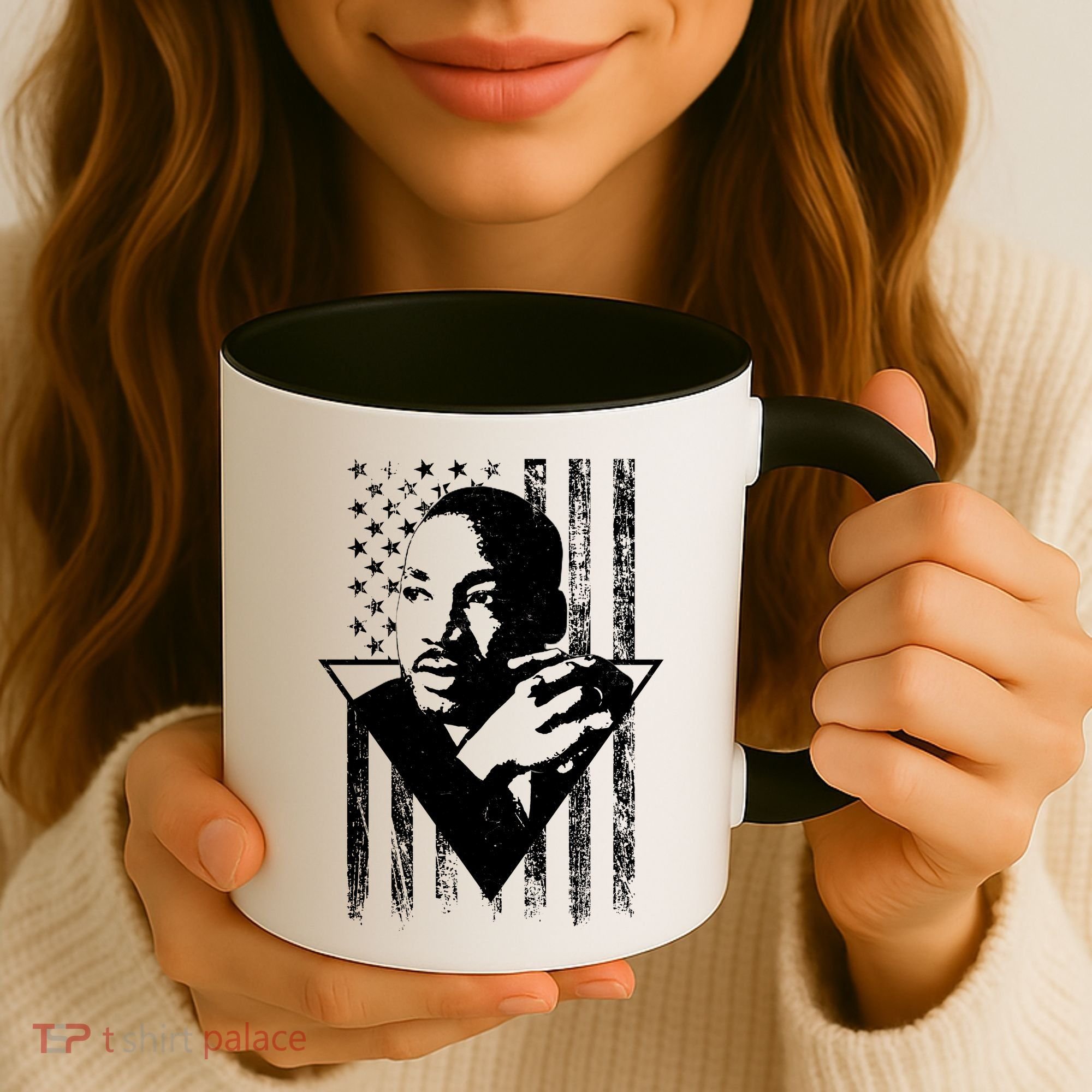 Martin Luther King Jr Distressed USA Flag Coffee Mug