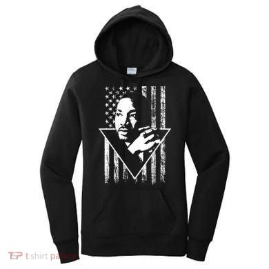 Martin Luther King Jr Distressed USA Flag Women's Hoodie