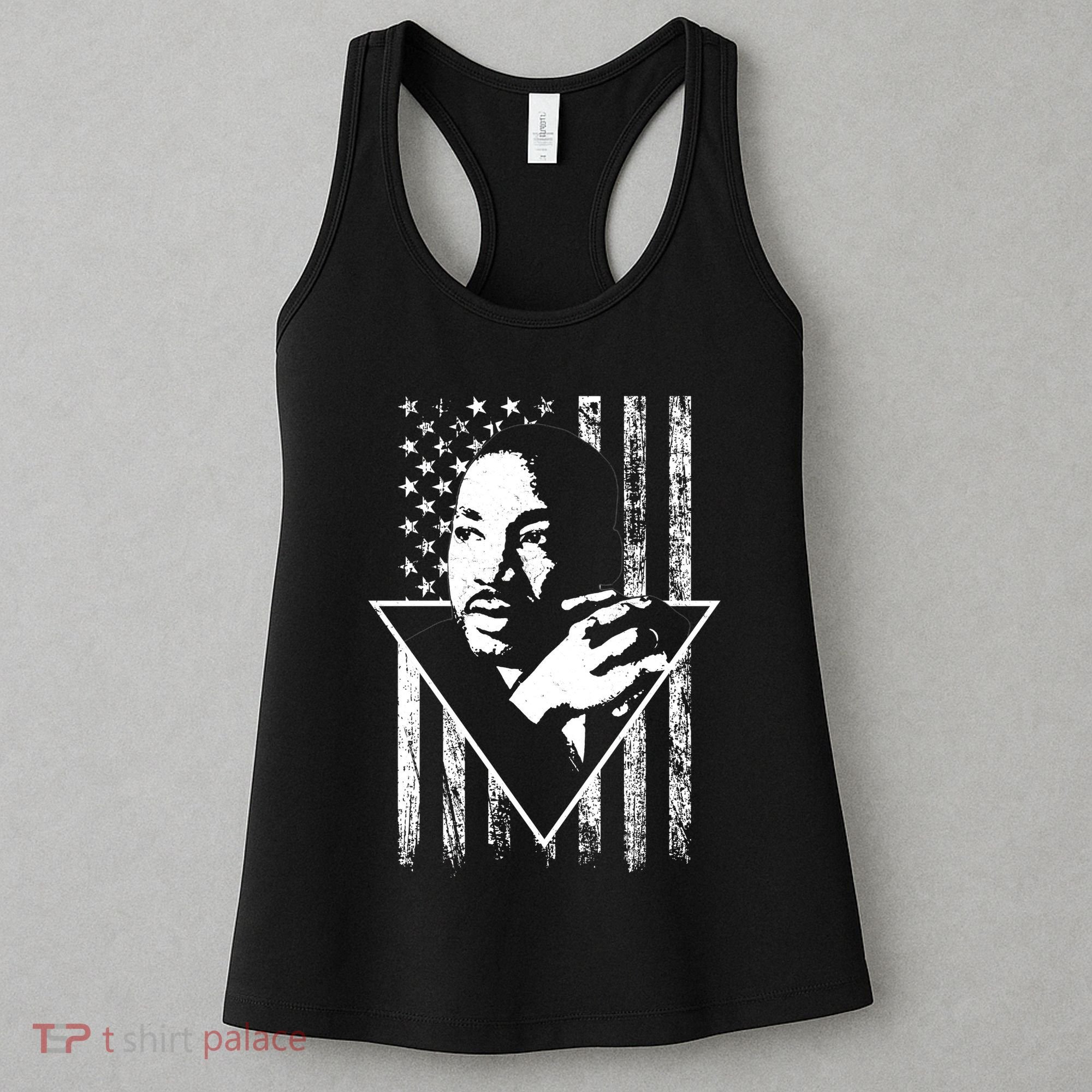 Martin Luther King Jr Distressed USA Flag Women's Tank Top