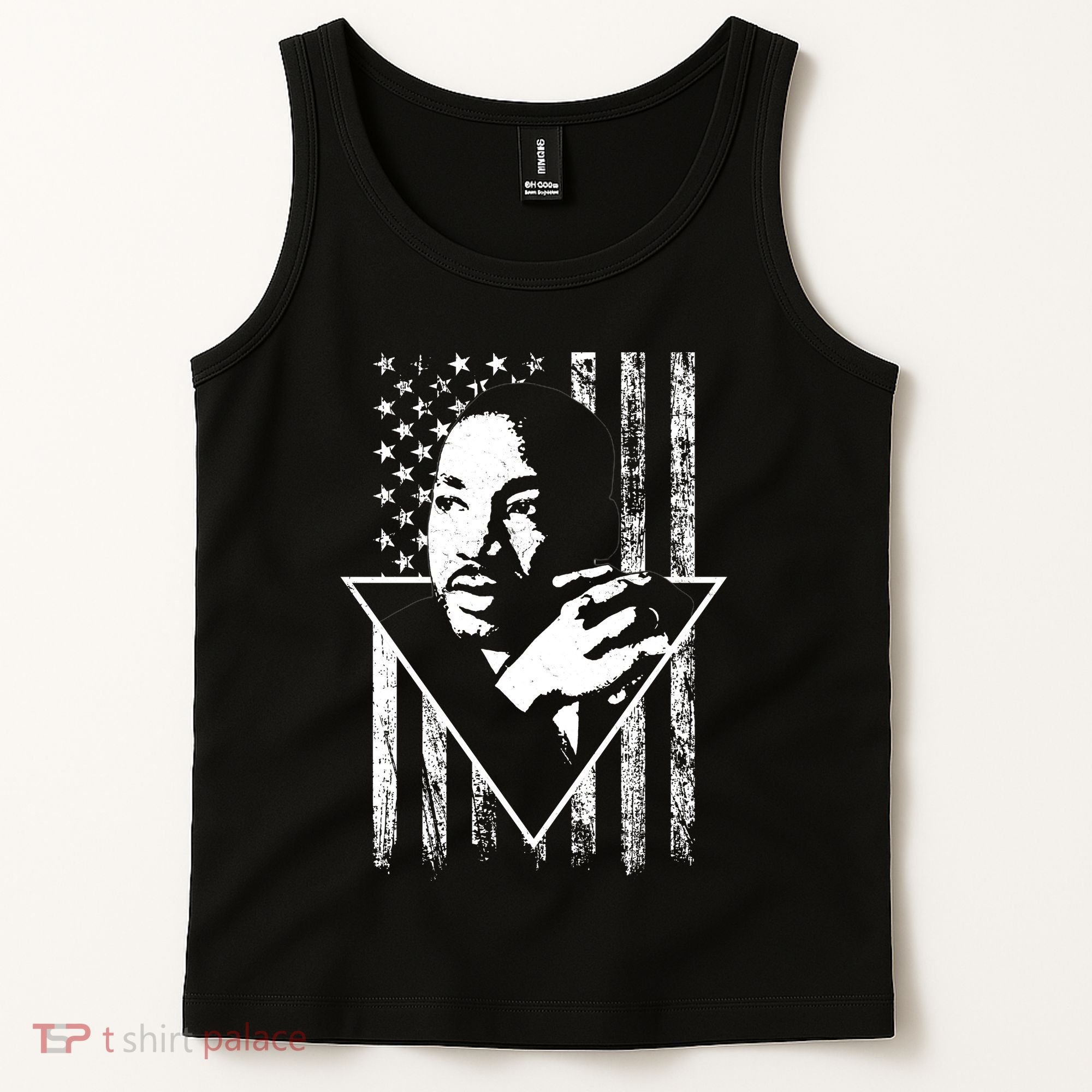 Martin Luther King Jr Distressed USA Flag Tank Top