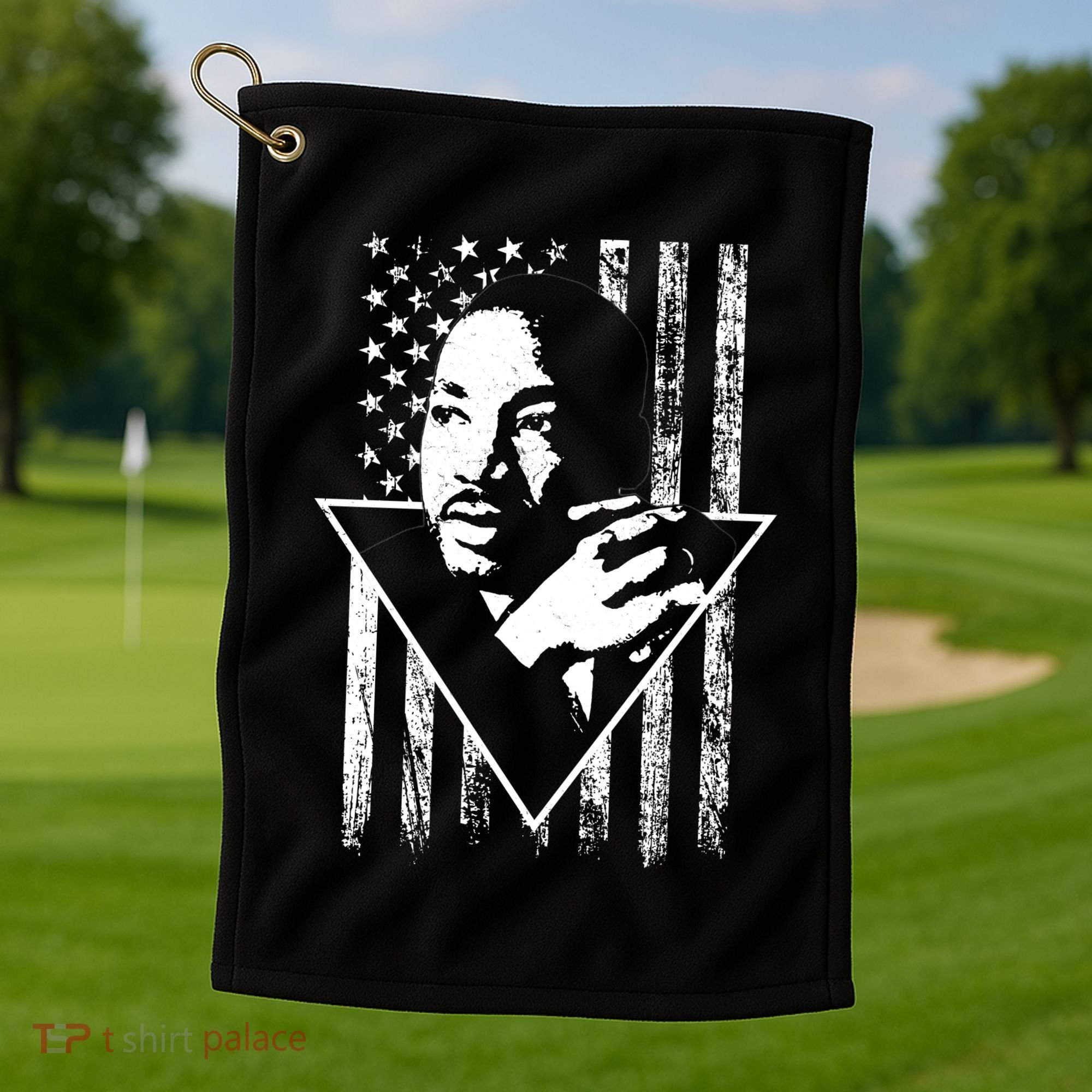 Martin Luther King Jr Distressed USA Flag Golf Towel