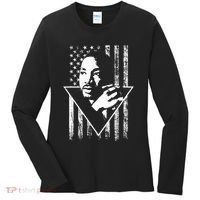 Martin Luther King Jr Distressed USA Flag Women's Long Sleeve Shirt thumb 0
