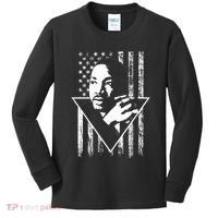 Martin Luther King Jr Distressed USA Flag Kids Long Sleeve Shirt thumb 0