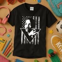 Martin Luther King Jr Distressed USA Flag Kids T-Shirt thumb 3