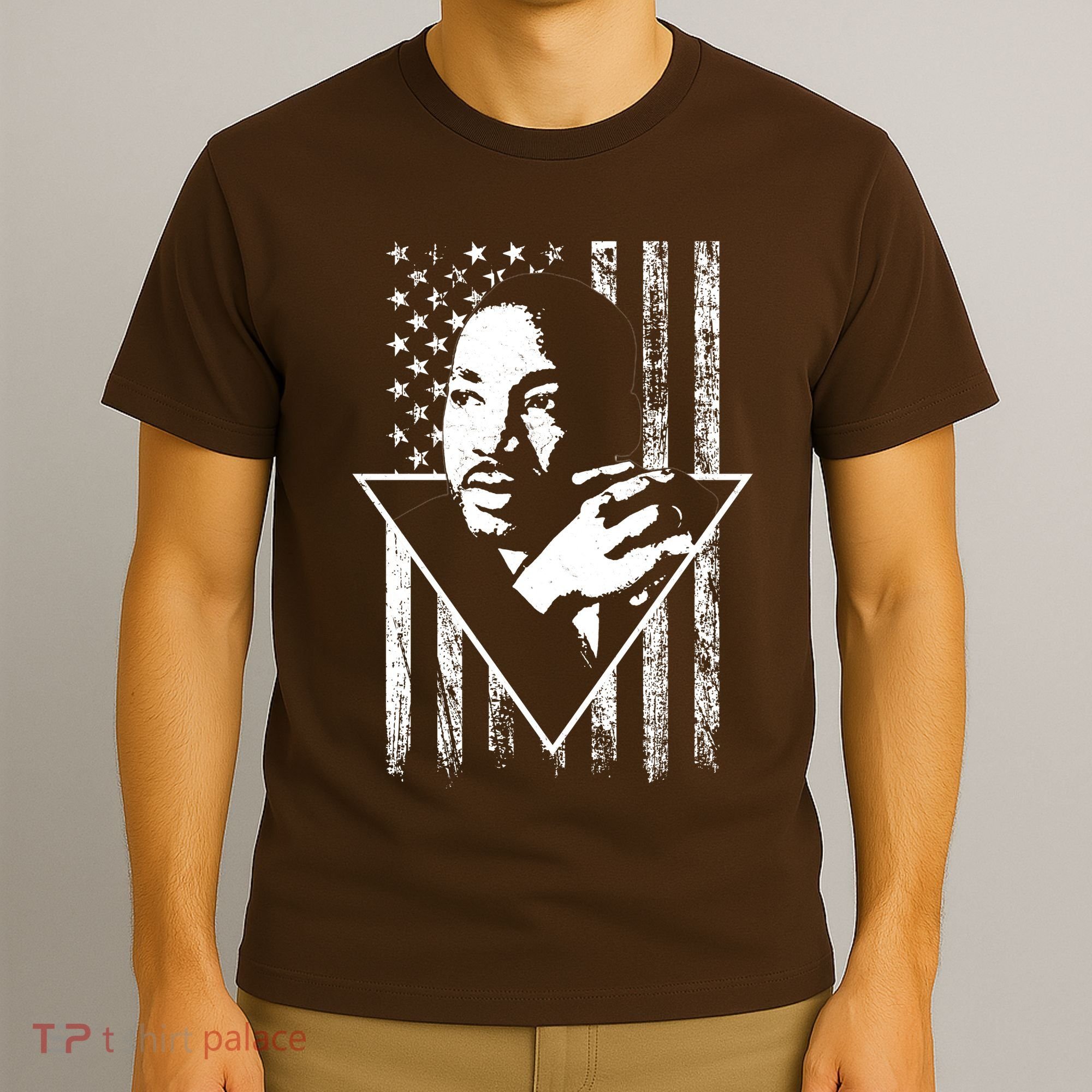 Martin Luther King Jr Distressed USA Flag T-Shirt