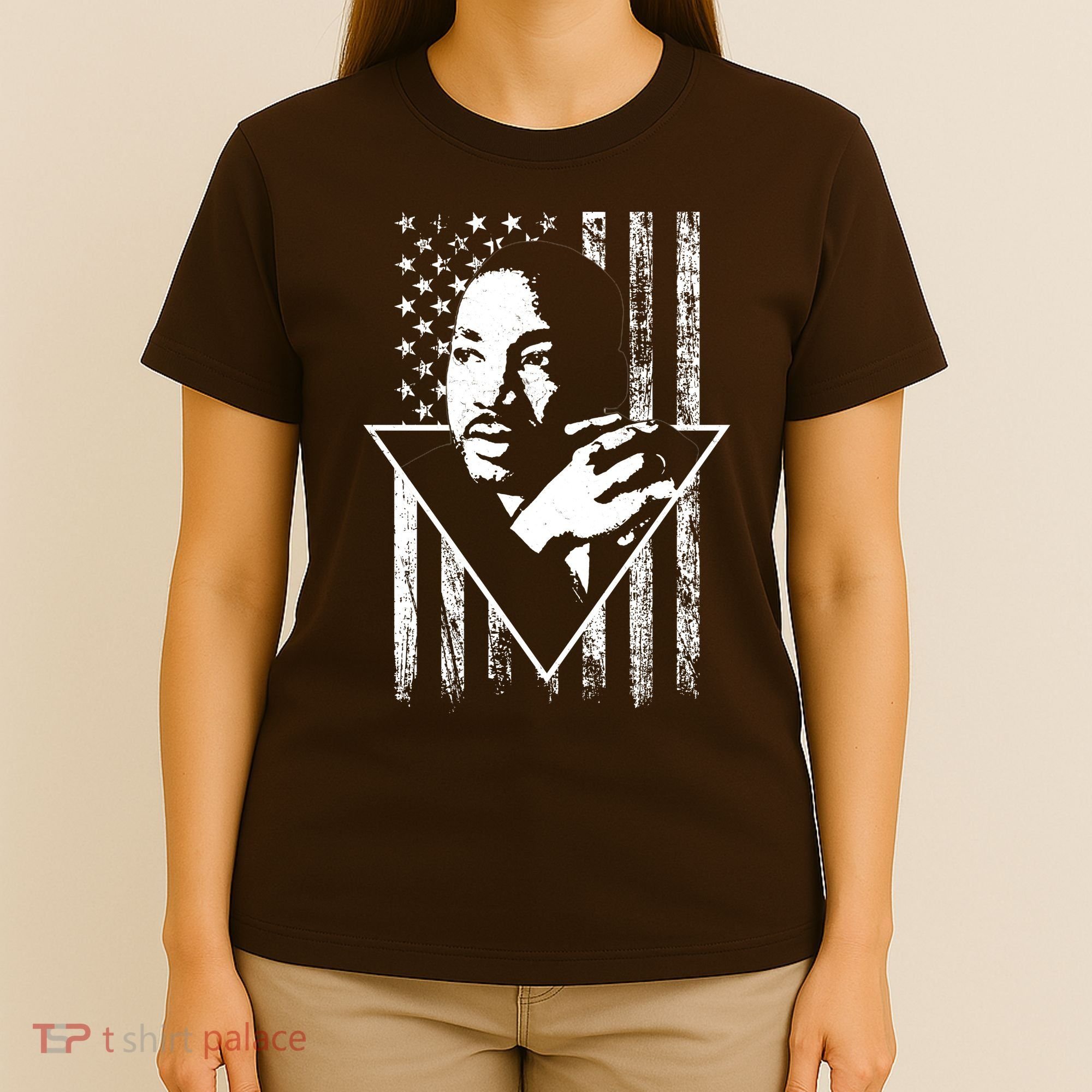 Martin Luther King Jr Distressed USA Flag T-Shirt