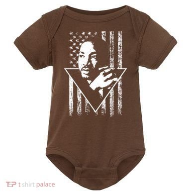Martin Luther King Jr Distressed USA Flag Baby Bodysuit