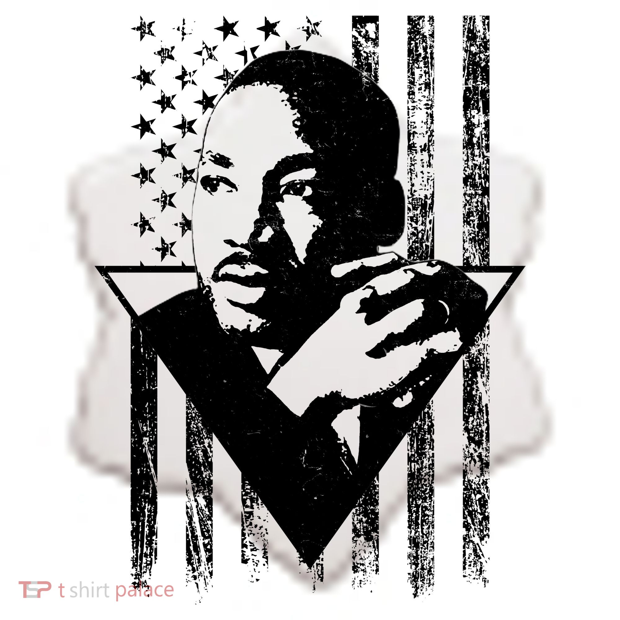 Martin Luther King Jr Distressed USA Flag Ceramic Ornament