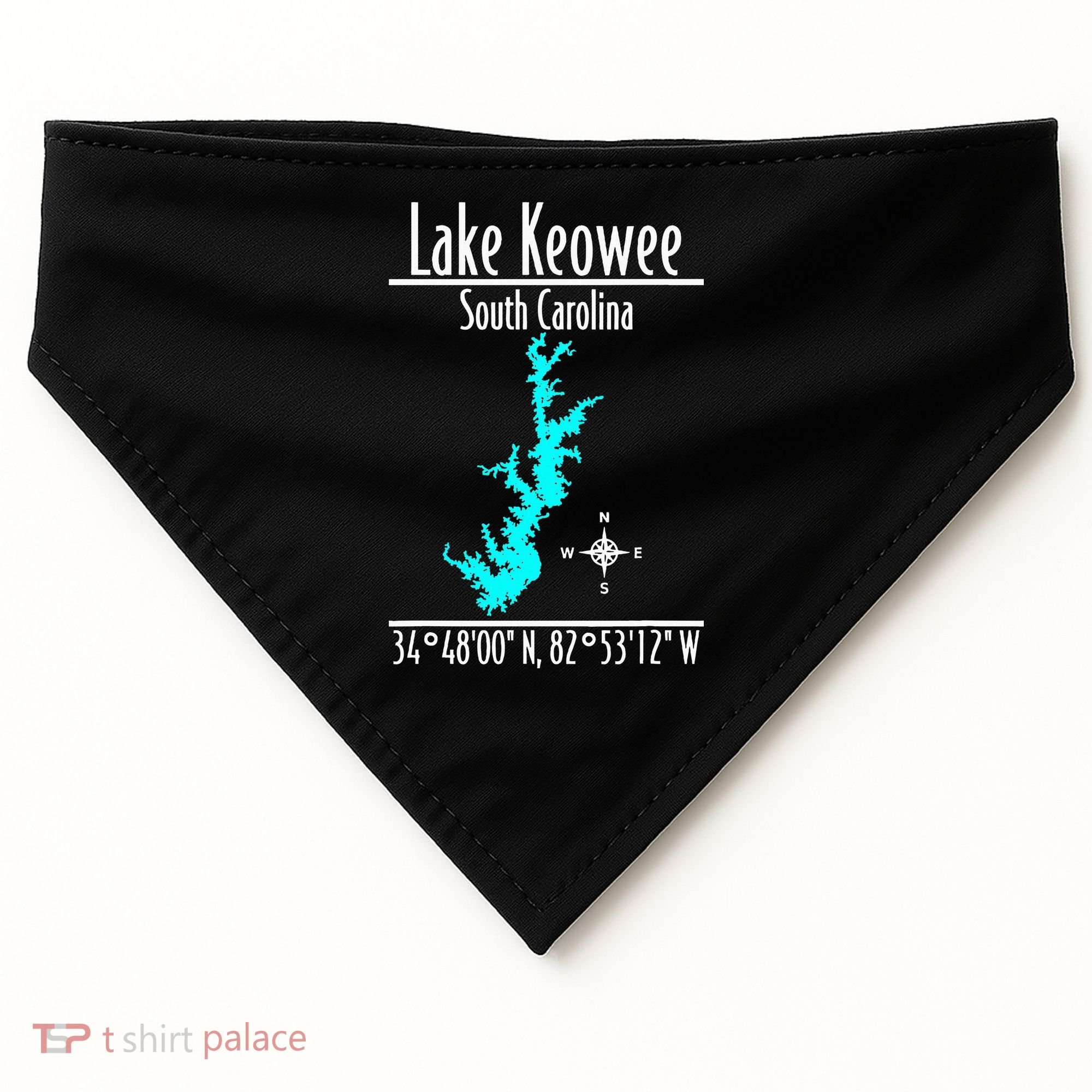 Modern Lake Keowee South Carolina USA-Made Doggie Bandana