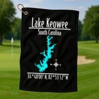 Modern Lake Keowee South Carolina Golf Towel thumb 1