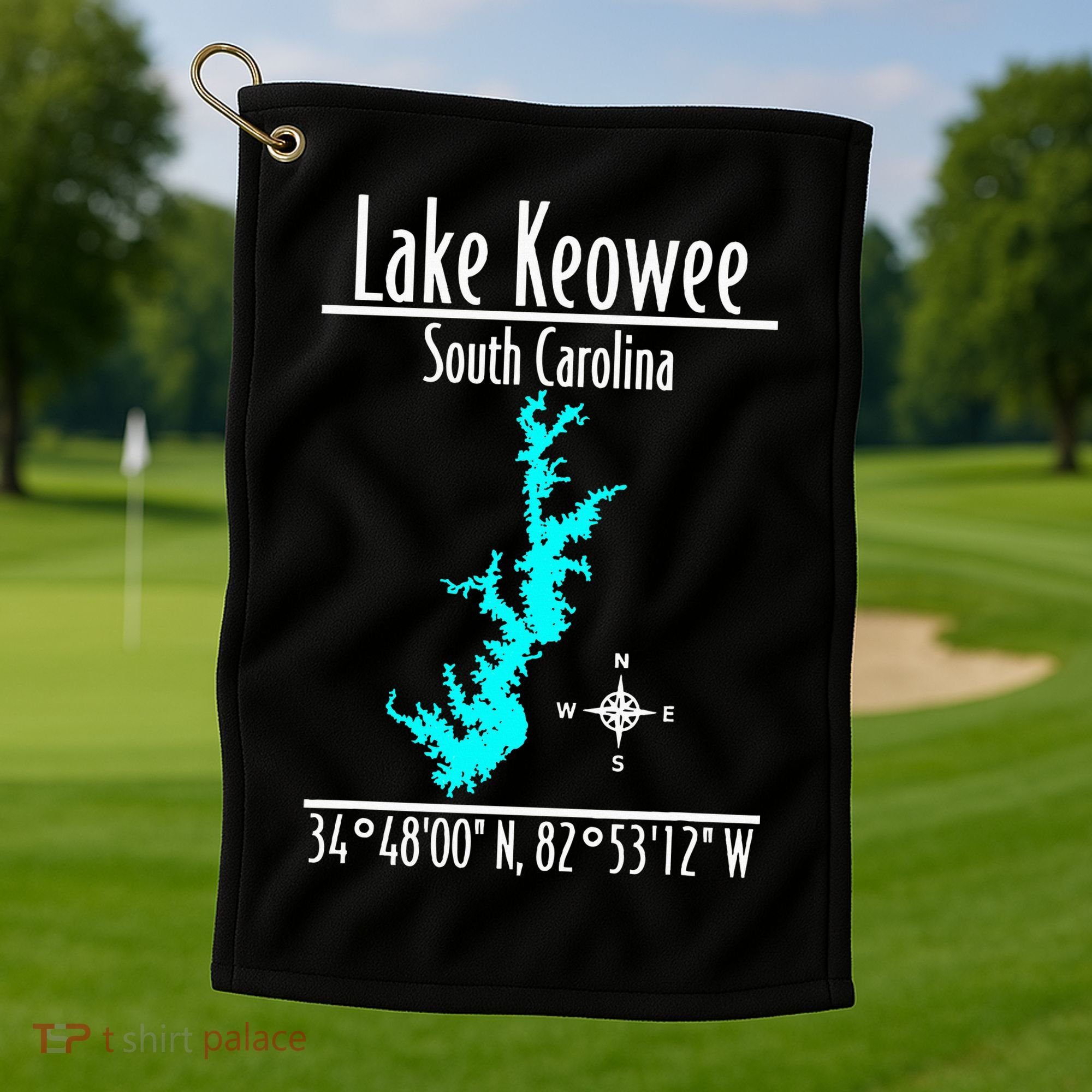 Modern Lake Keowee South Carolina Golf Towel
