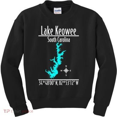 Modern Lake Keowee South Carolina Kids Sweatshirt
