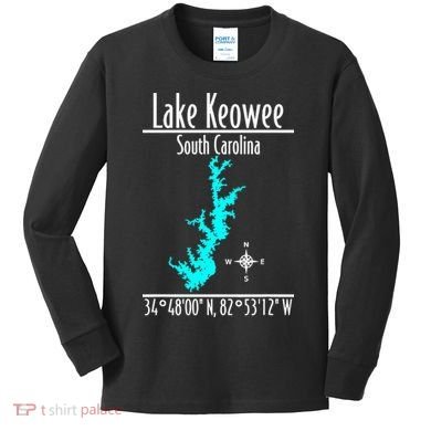 Modern Lake Keowee South Carolina Kids Long Sleeve Shirt