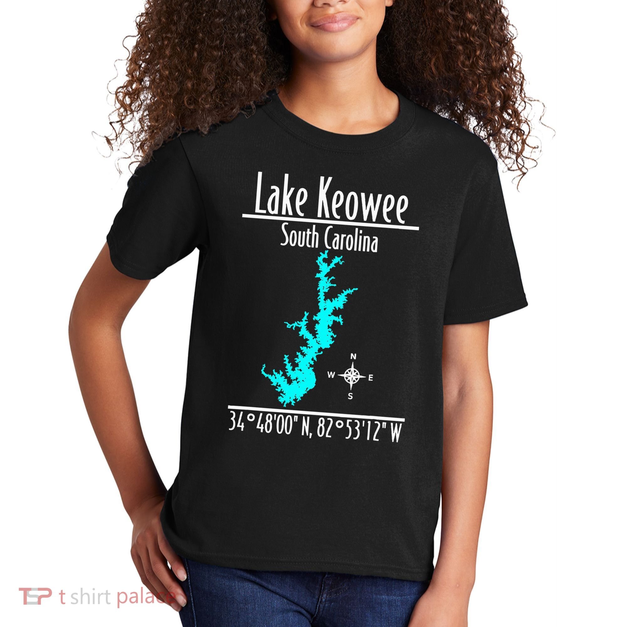 Modern Lake Keowee South Carolina Kids T-Shirt