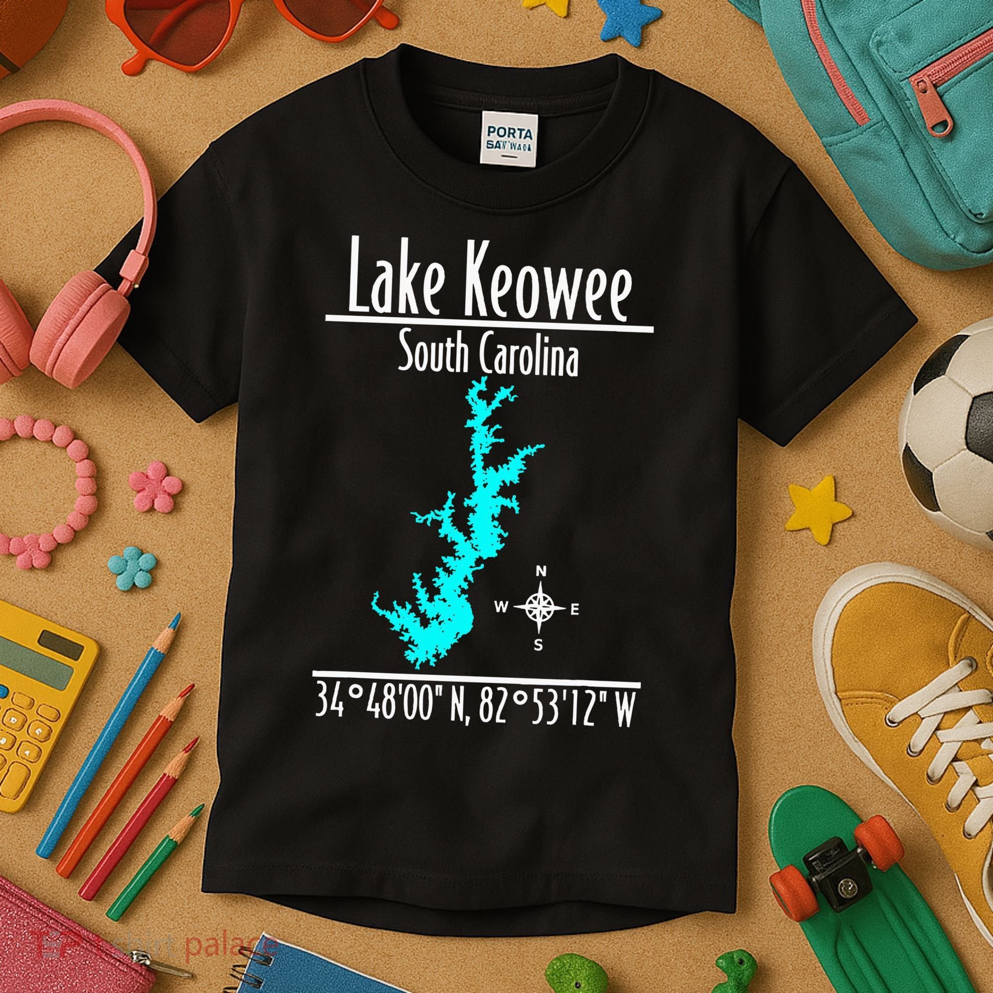 Modern Lake Keowee South Carolina Kids T-Shirt