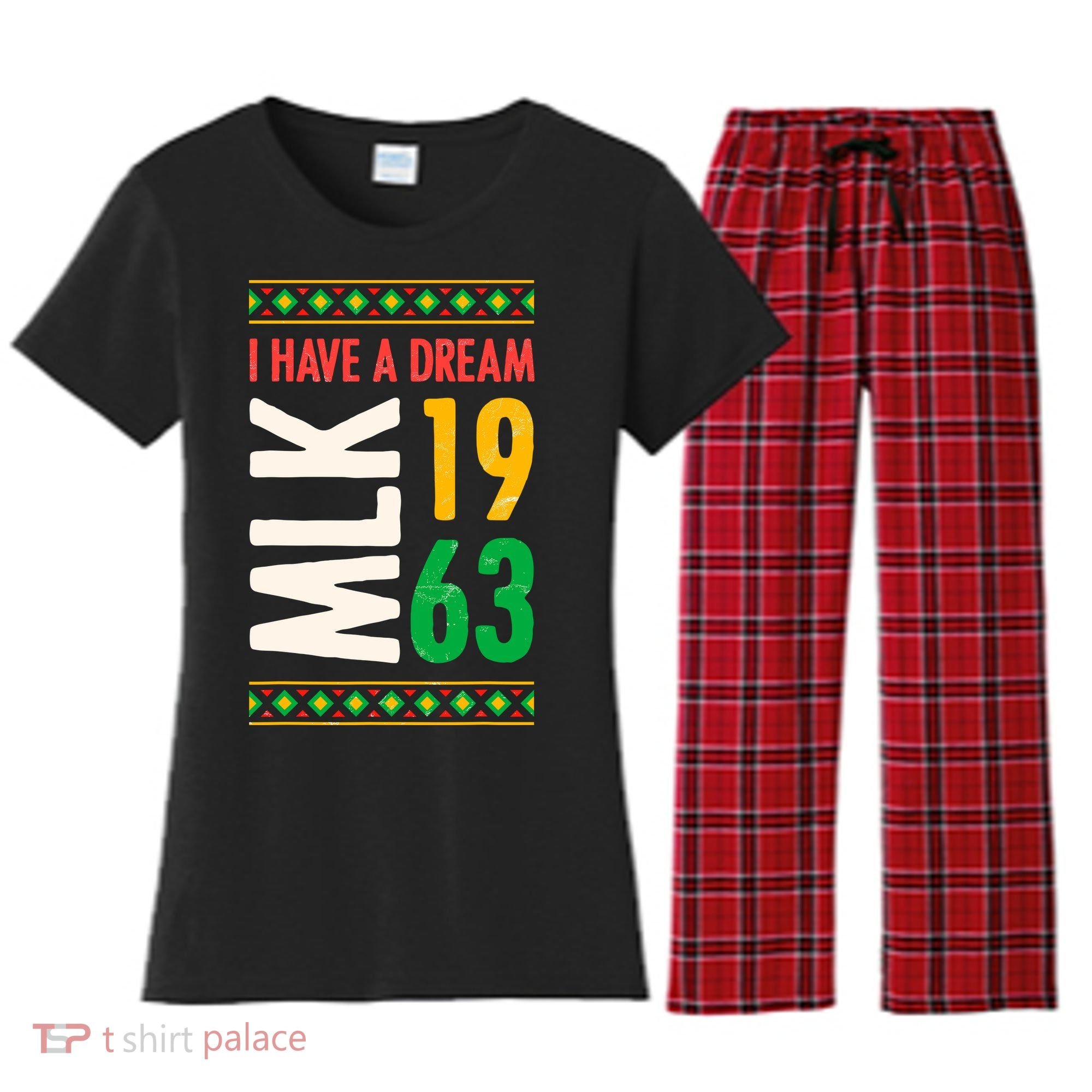 Martin Luther King Day Black History Mlk Day I Have A Dream Women's Flannel Pajama Set