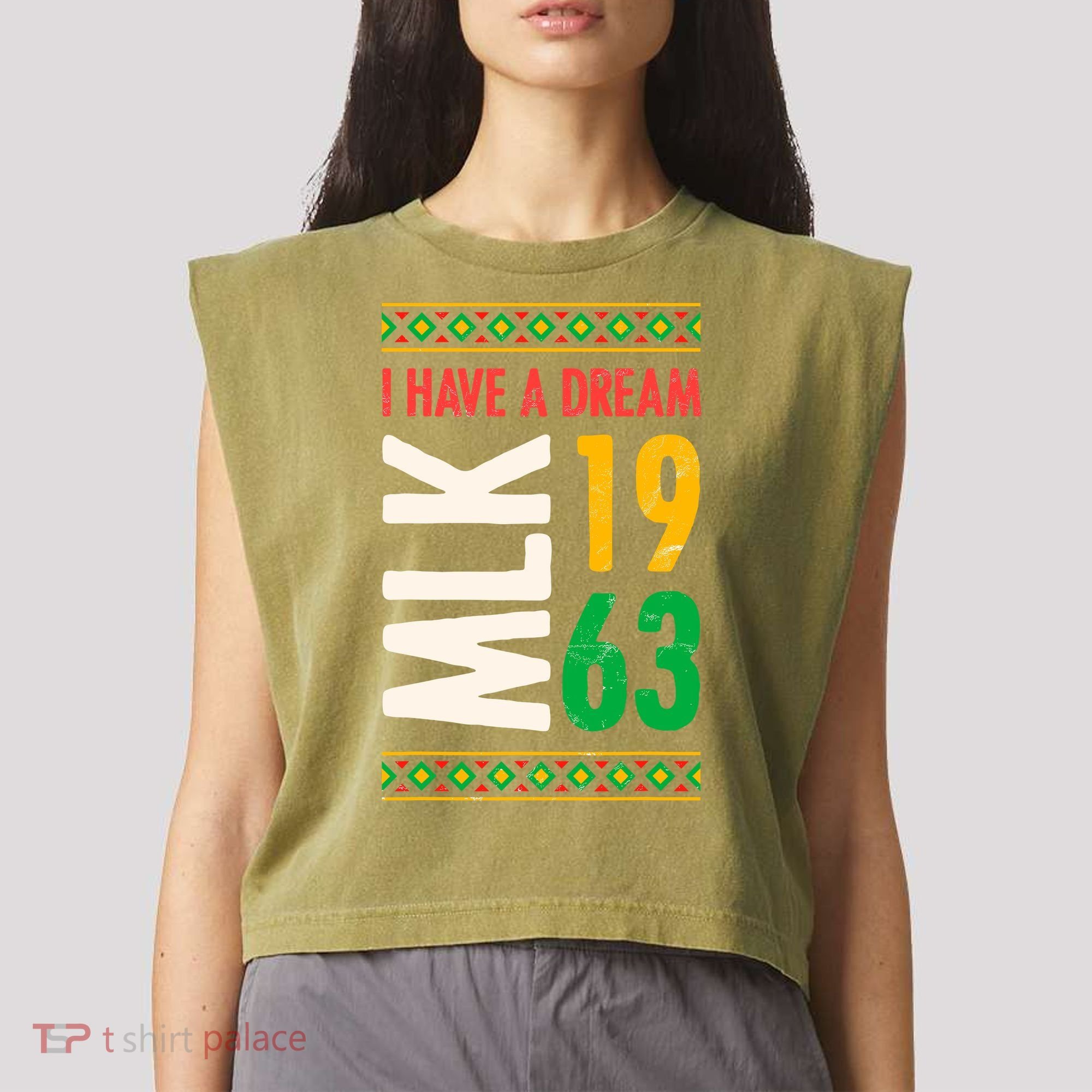 Martin Luther King Day Black History Mlk Day I Have A Dream Garment-Dyed Women's Muscle Tee
