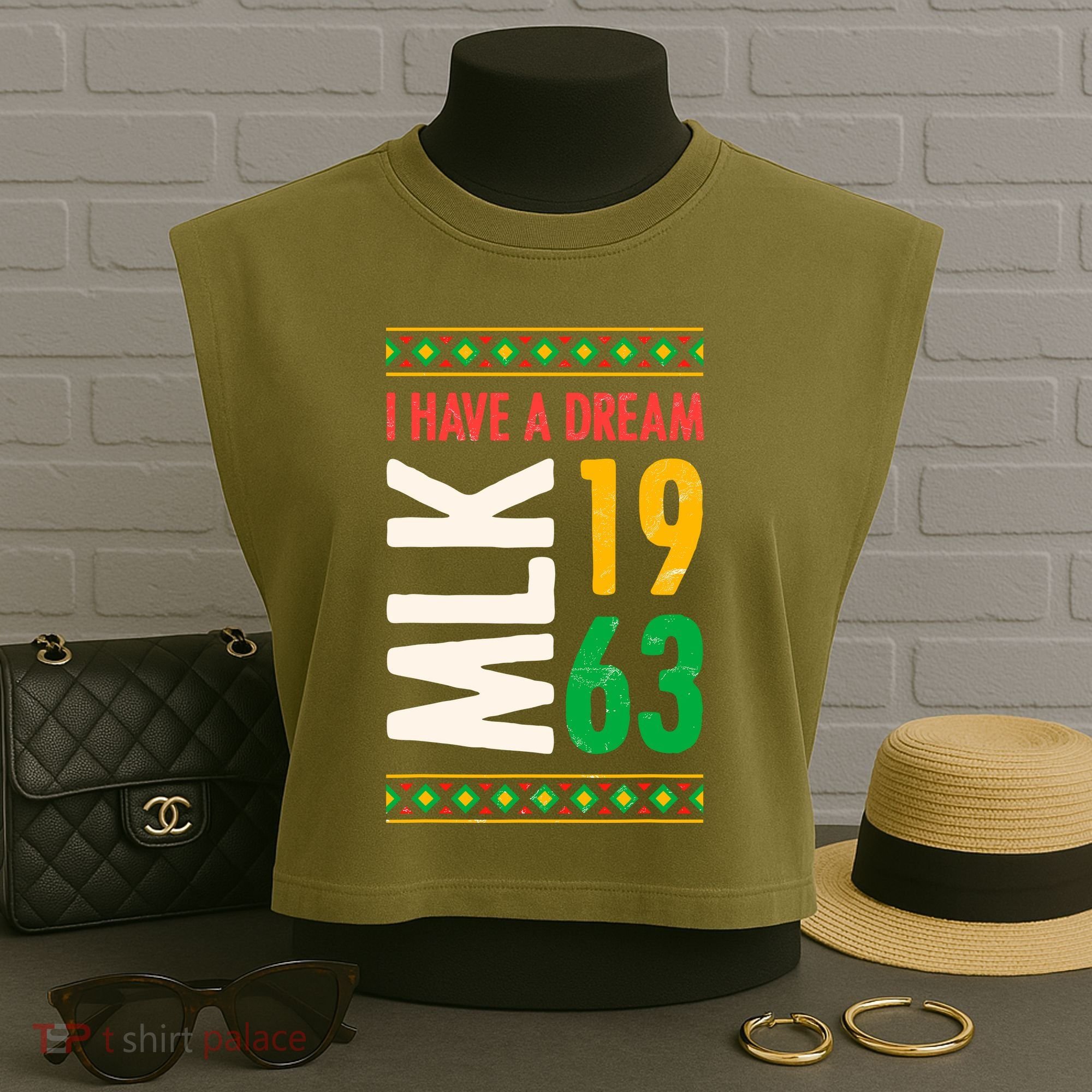 Martin Luther King Day Black History Mlk Day I Have A Dream Garment-Dyed Women's Muscle Tee