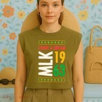 Martin Luther King Day Black History Mlk Day I Have A Dream Garment-Dyed Women's Muscle Tee thumb 4