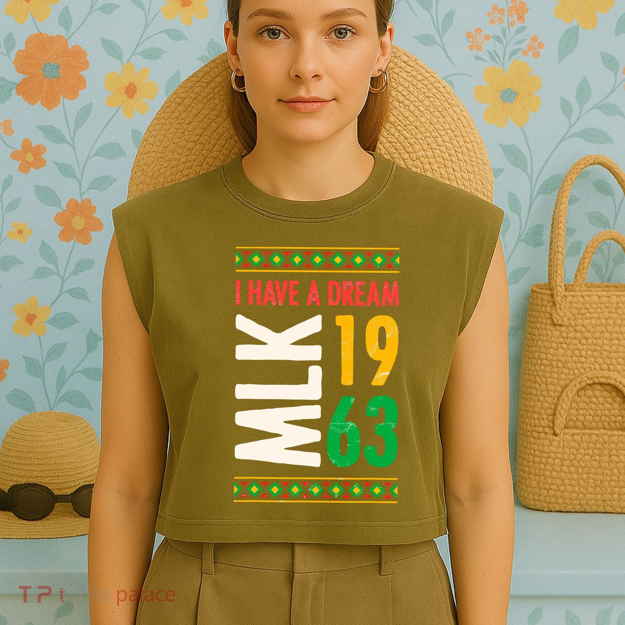 Martin Luther King Day Black History Mlk Day I Have A Dream Garment-Dyed Women's Muscle Tee