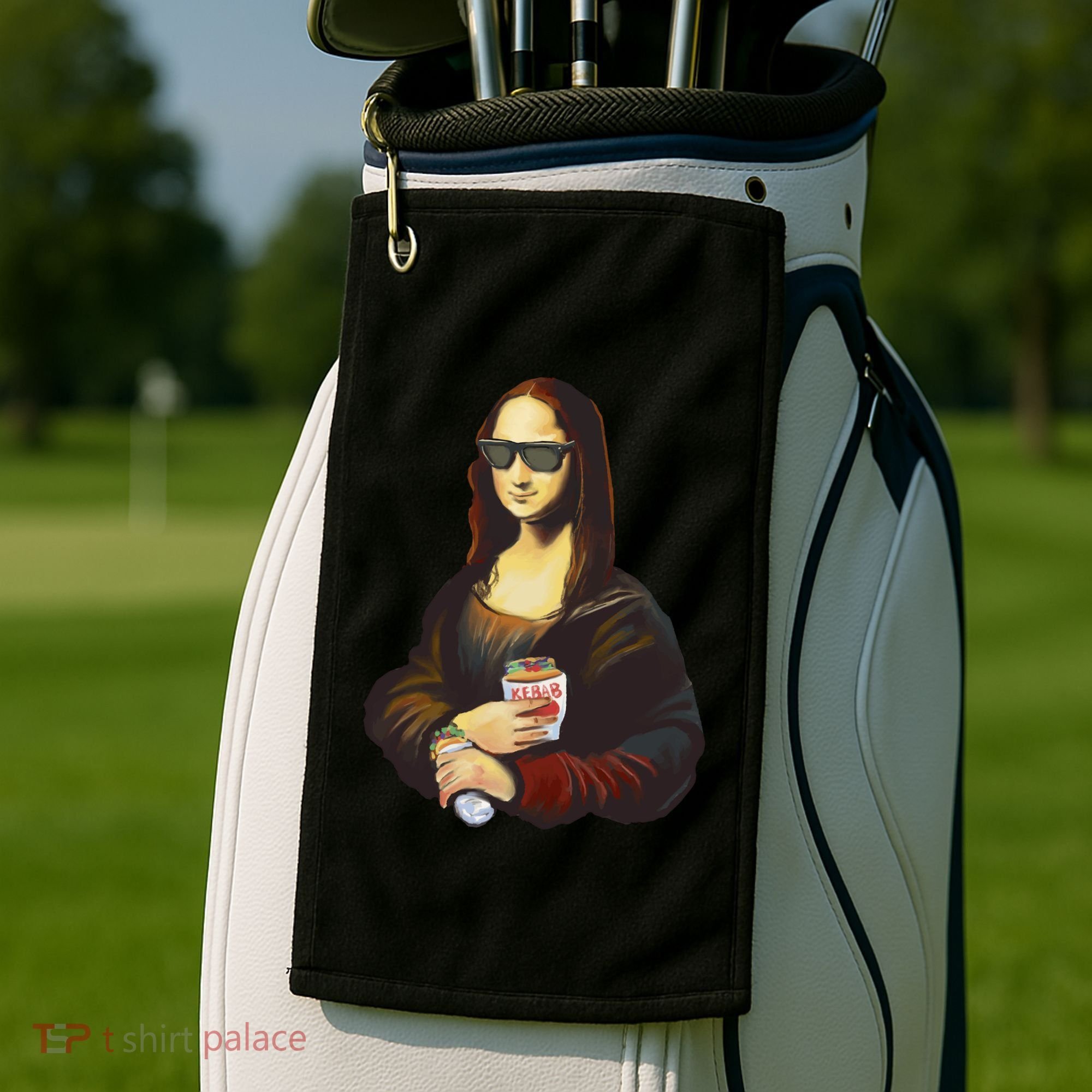 Mona Lisa Kebab Golf Towel