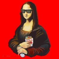 Mona Lisa Kebab Santa Hat thumb 1