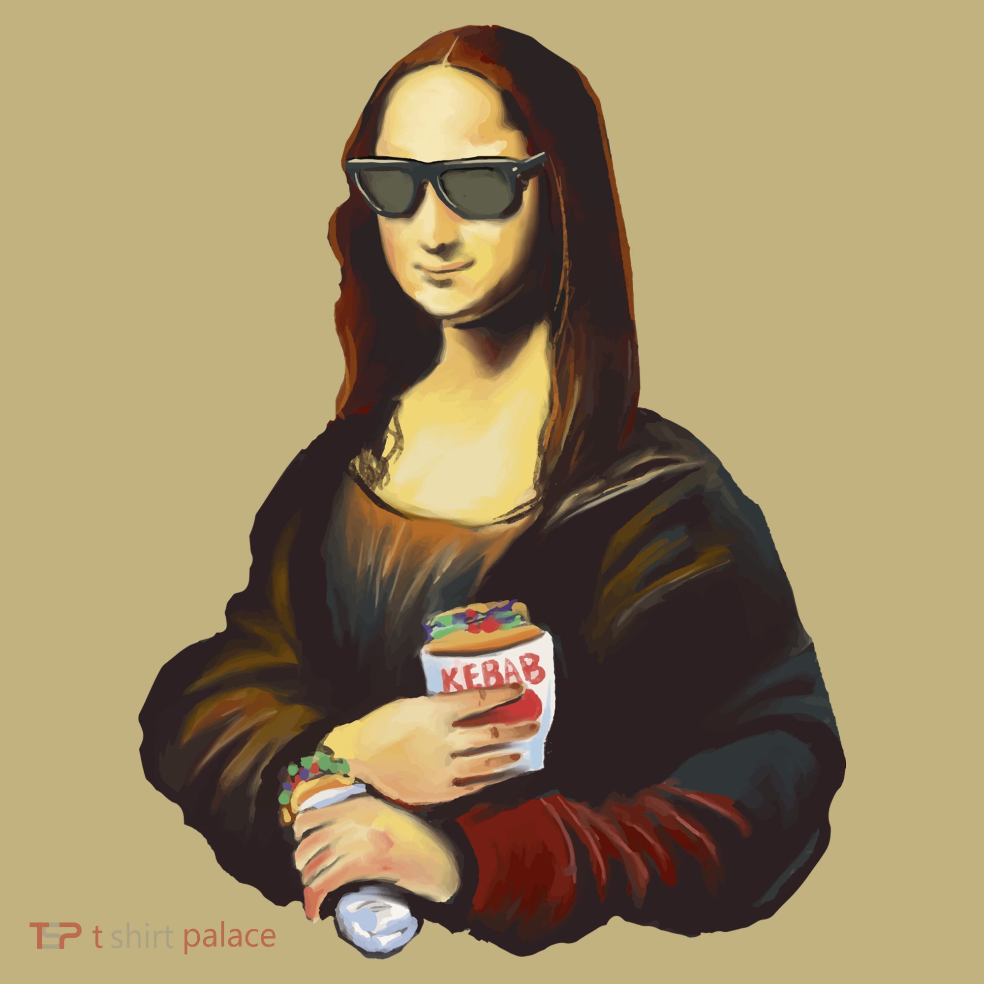 Mona Lisa Kebab Kids T-Shirt