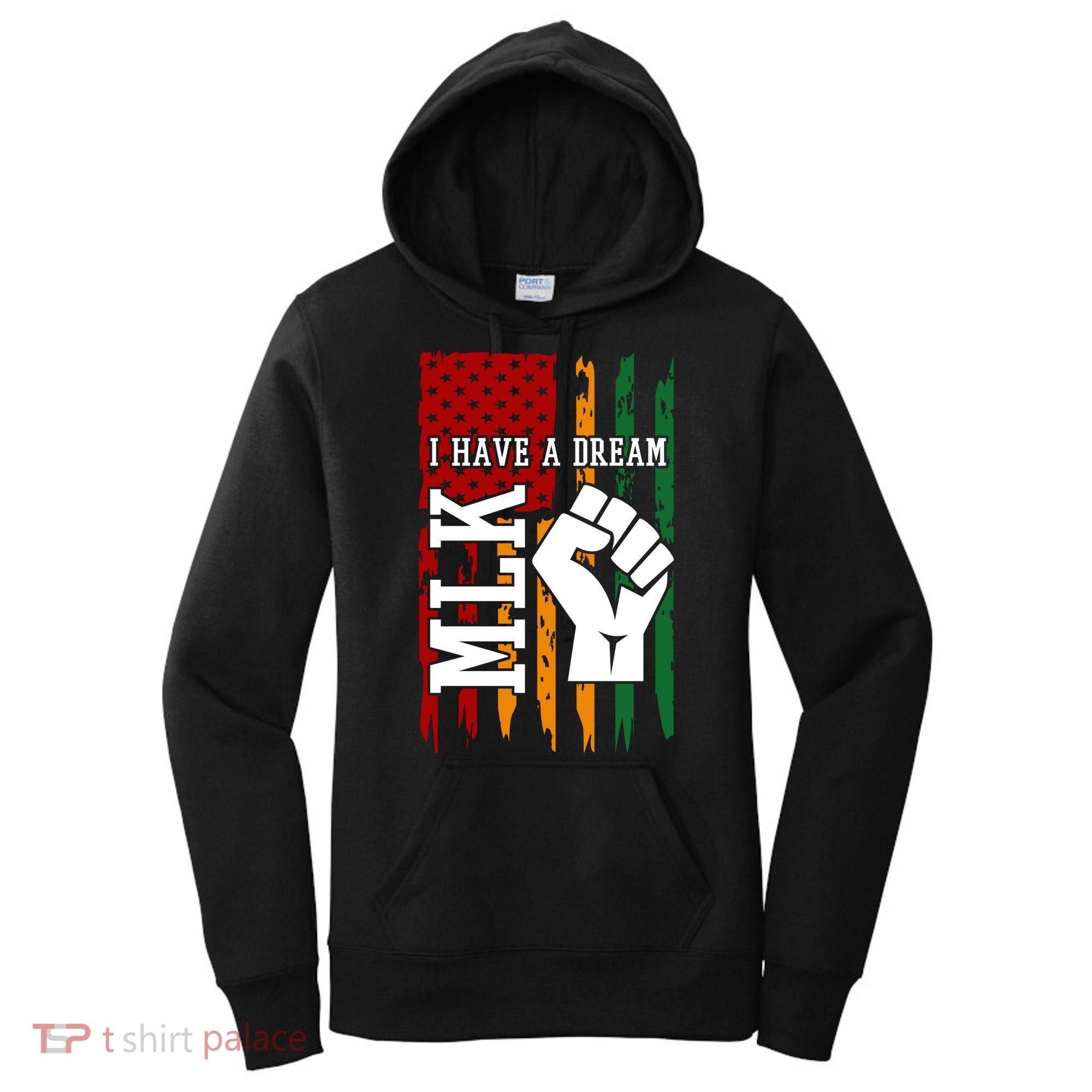 Martin Luther King Jr. Day Mlk American Flag Women's Hoodie