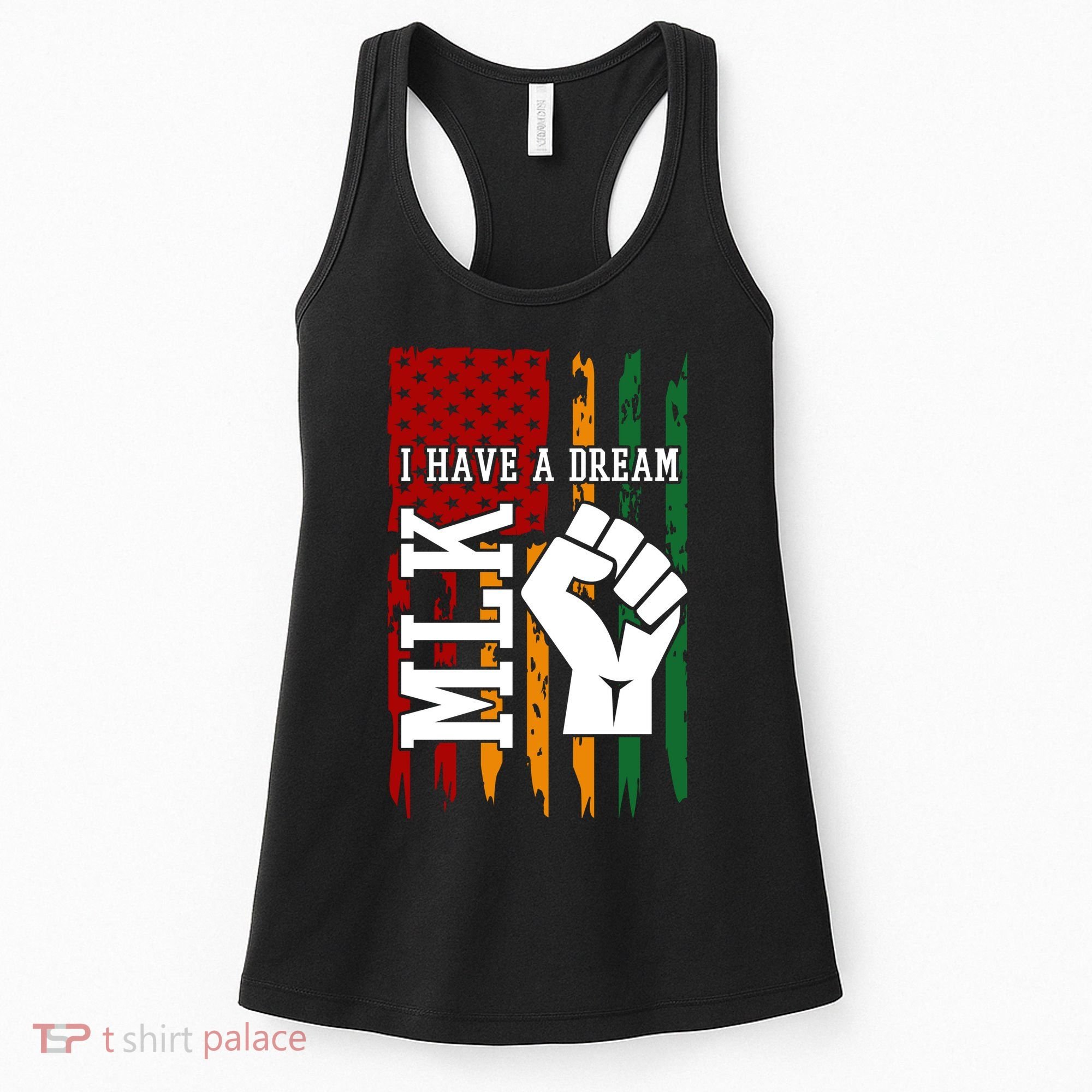 Martin Luther King Jr. Day Mlk American Flag Women's Tank Top