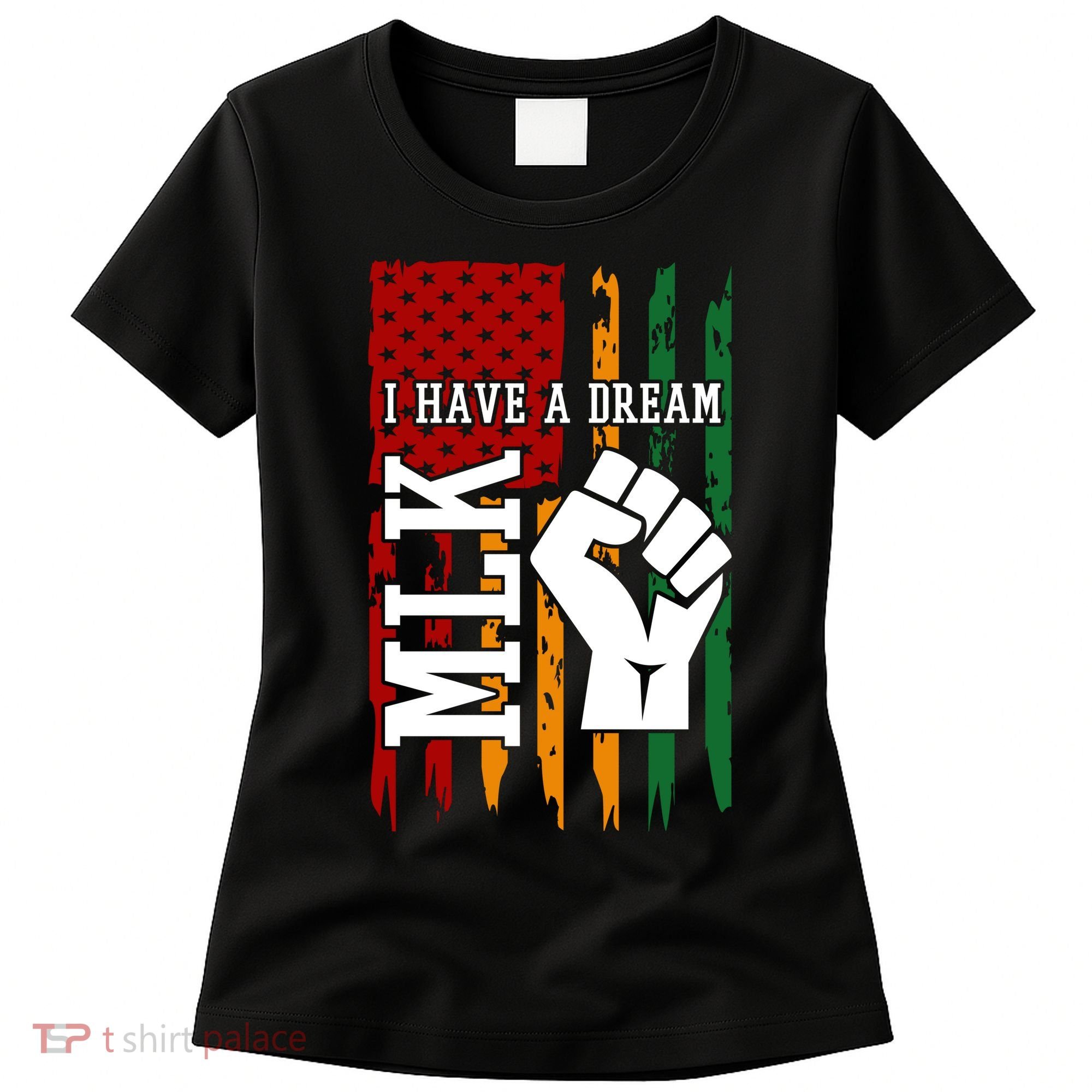 Martin Luther King Jr. Day Mlk American Flag Women's T-Shirt