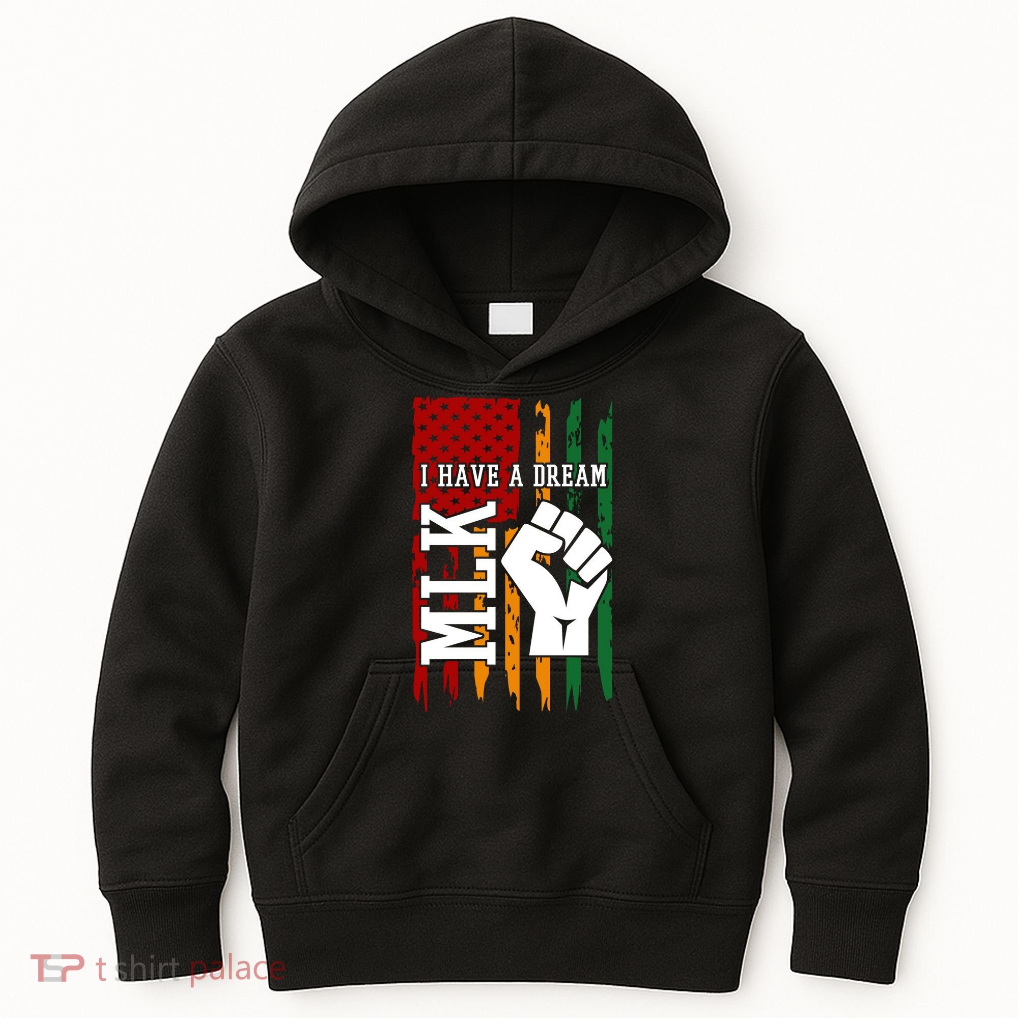 Martin Luther King Jr. Day Mlk American Flag Kids Hoodie
