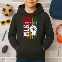Martin Luther King Jr. Day Mlk American Flag Kids Hoodie thumb 2
