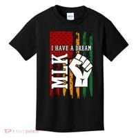 Martin Luther King Jr. Day Mlk American Flag Kids T-Shirt thumb 0
