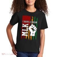 Martin Luther King Jr. Day Mlk American Flag Kids T-Shirt thumb 2