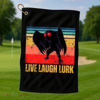 Mothman Live Laugh Lurk Golf Towel thumb 1