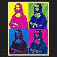 Mona Lisa Leonardo Da Vinci Pop Art Graphic Beanie thumb 2