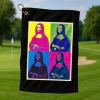 Mona Lisa Leonardo Da Vinci Pop Art Graphic Golf Towel thumb 1