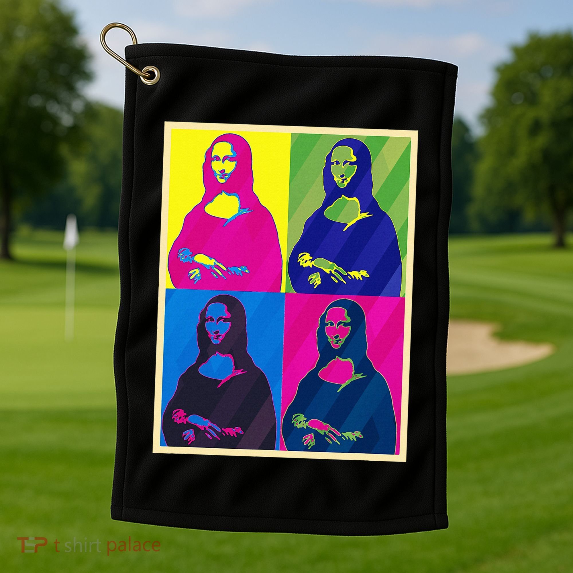 Mona Lisa Leonardo Da Vinci Pop Art Graphic Golf Towel