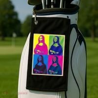 Mona Lisa Leonardo Da Vinci Pop Art Graphic Golf Towel thumb 2