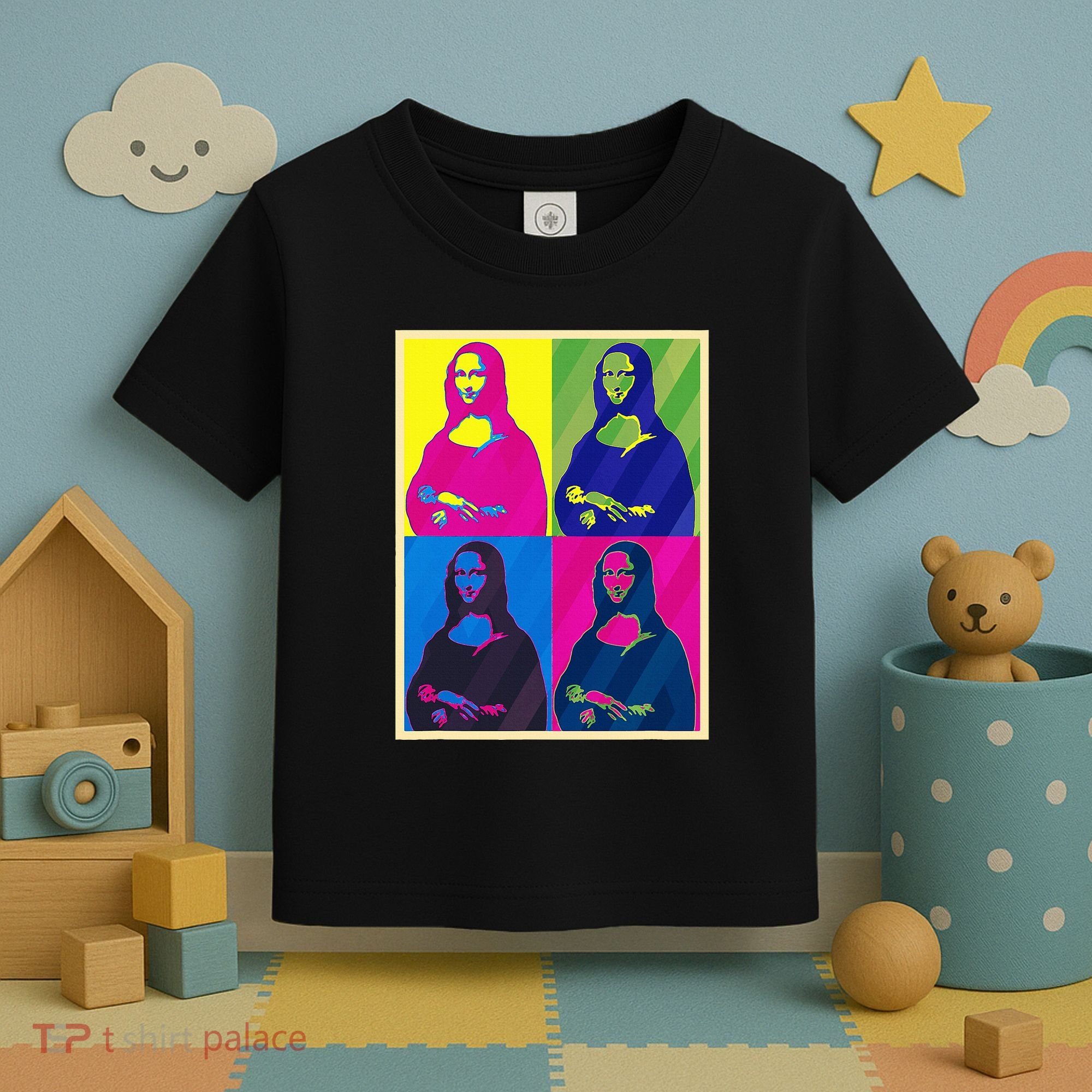 Mona Lisa Leonardo Da Vinci Pop Art Graphic Toddler T-Shirt