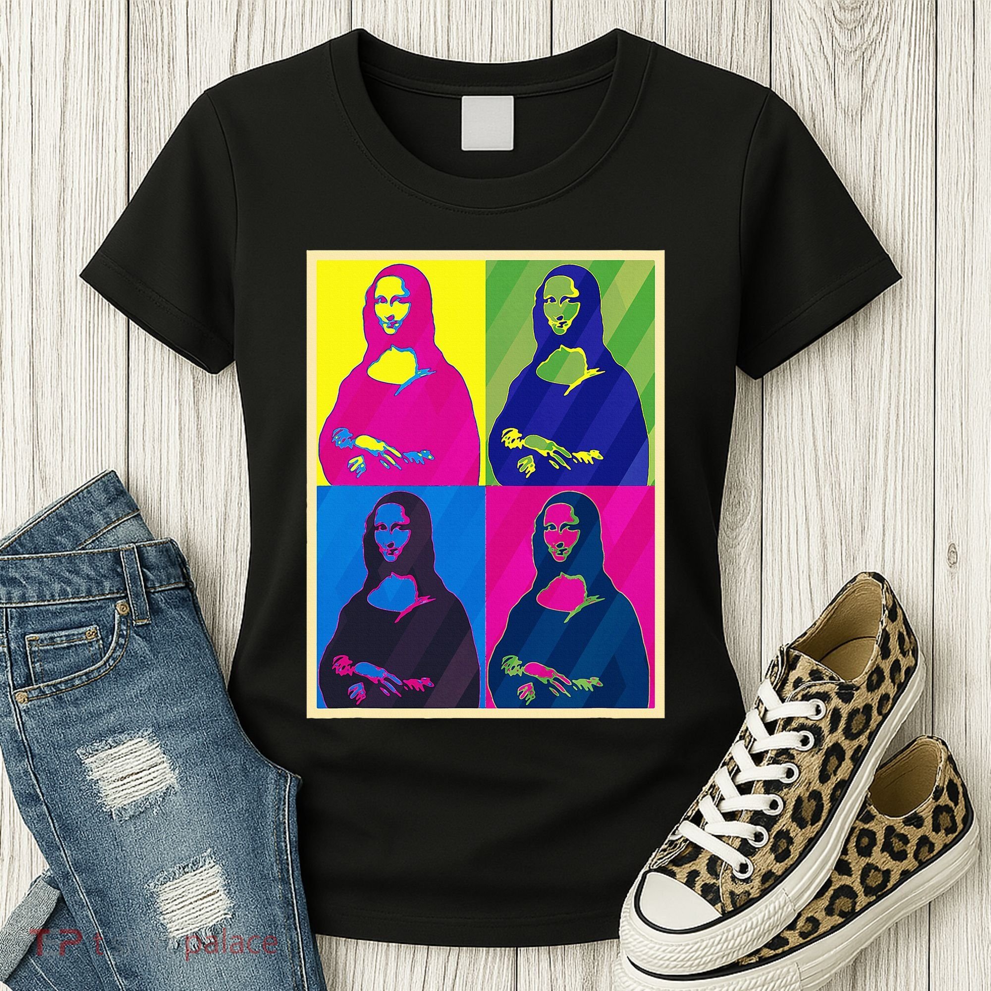 Mona Lisa Leonardo Da Vinci Pop Art Graphic Women's T-Shirt