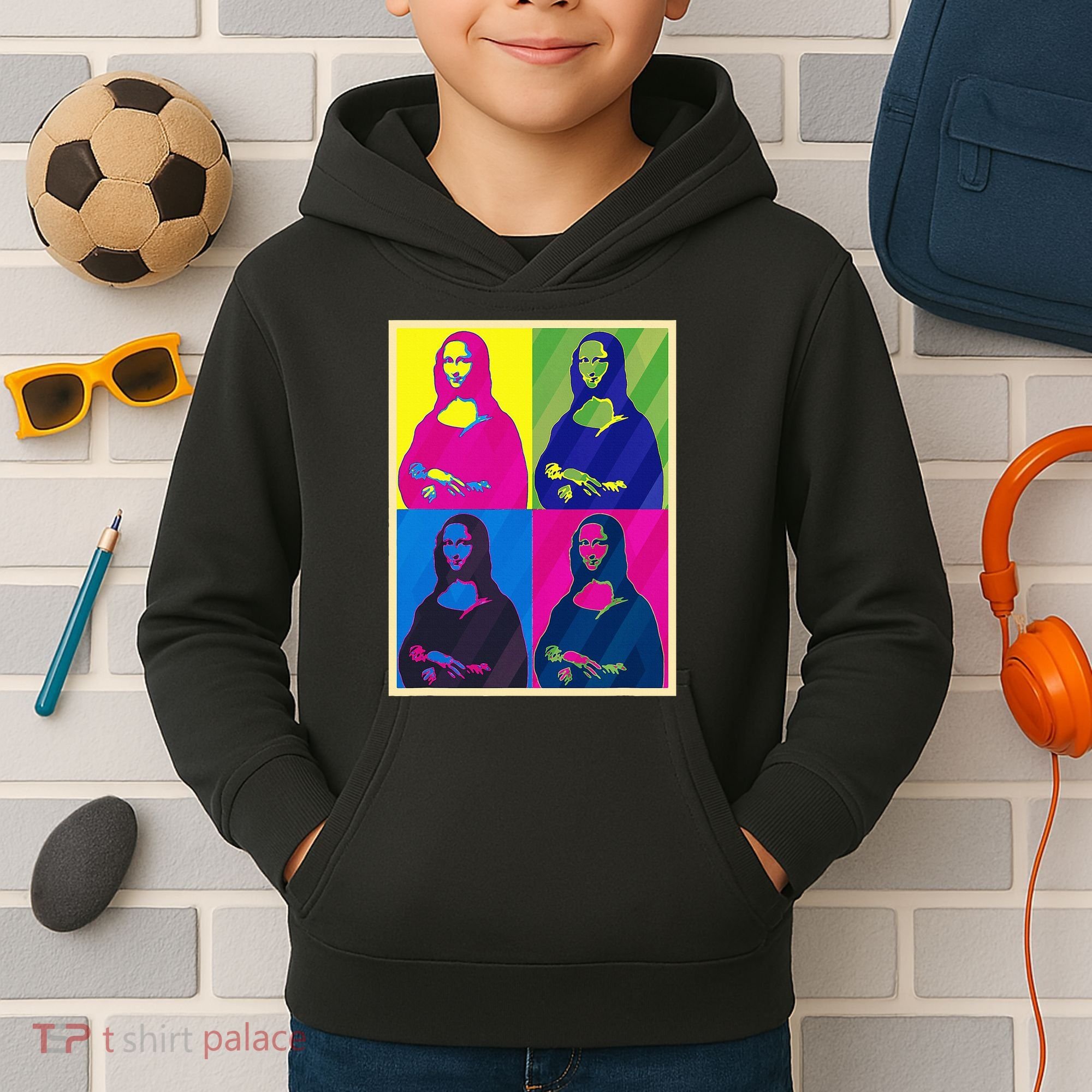 Mona Lisa Leonardo Da Vinci Pop Art Graphic Kids Hoodie