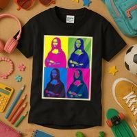 Mona Lisa Leonardo Da Vinci Pop Art Graphic Kids T-Shirt thumb 3