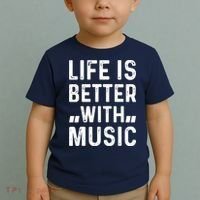 Music Lover - Life Is Better With Music Toddler T-Shirt thumb 2