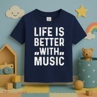 Music Lover - Life Is Better With Music Toddler T-Shirt thumb 3