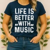 Music Lover - Life Is Better With Music Women's T-Shirt thumb 2