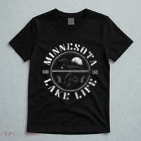 Minnesota Lake Life With Loon Walleye And Sunset T-Shirt thumb 5