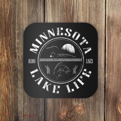 Minnesota Lake Life With Loon Walleye And Sunset Coaster