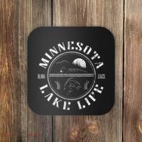 Minnesota Lake Life With Loon Walleye And Sunset Coaster thumb 0